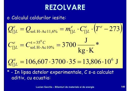 BILANTURI DE MATERIALE SI ENERGIE - Cadre Didactice