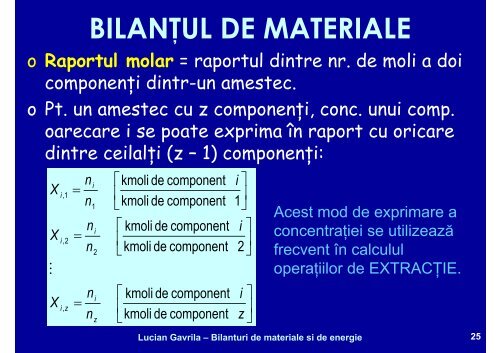 BILANTURI DE MATERIALE SI ENERGIE - Cadre Didactice