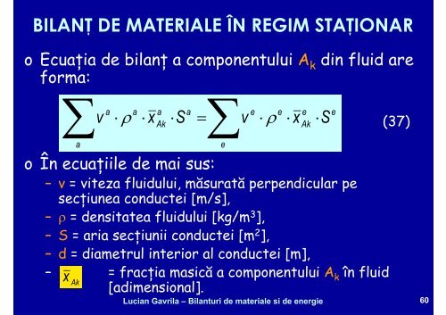 BILANTURI DE MATERIALE SI ENERGIE - Cadre Didactice