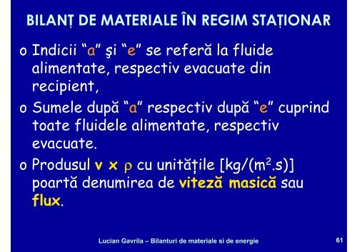 BILANTURI DE MATERIALE SI ENERGIE - Cadre Didactice