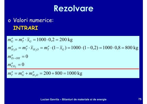 BILANTURI DE MATERIALE SI ENERGIE - Cadre Didactice