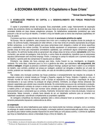 A Economia Marxista: O capitalismo e suas crises - Unioeste