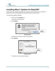 Installing Müse® Updates for BabySIM - CAE Healthcare