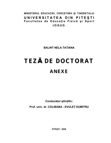 Descarcă liber Anexe Teza de Doctor - Cadre Didactice