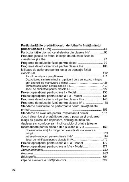 Metodica predării fotbalului în gimnaziu - Cadre Didactice