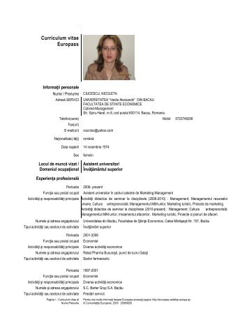 Asist. univ. drd. Nicoleta CIUCESCU - Cadre Didactice