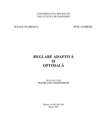 Reglare Adaptiva si Optimala - Cadre Didactice