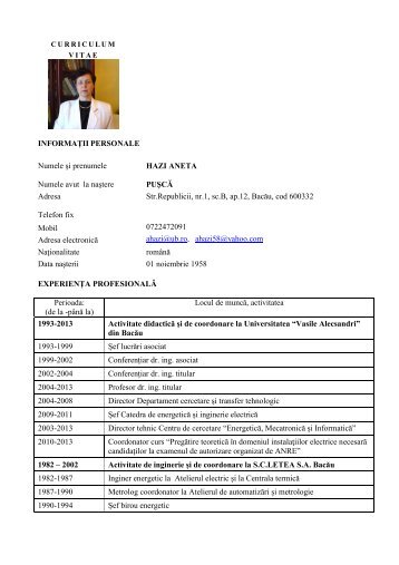 CV-Hazi Aneta - Cadre Didactice