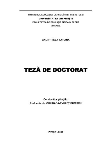 Descarcă liber Teza de Doctor - Cadre Didactice