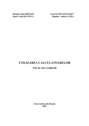 curs-utilizarea-calculatorului - Cadre Didactice