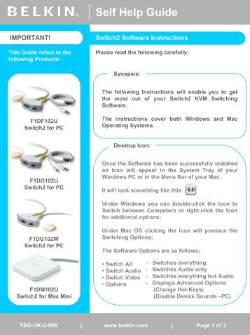 Switch2 Software Instructions - Belkin