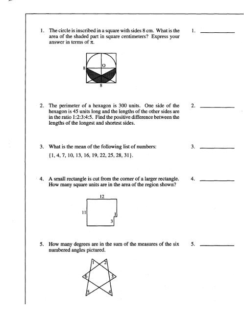 1 The Circle Is Inscribed In A Square With Sides 8 Cm What Is The 1 1 The Circle Is Inscribed In A Square With Sides 8 Cm What Is The 1