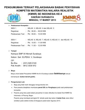 Try Out KMNR 8 Jawa Timur Kls 6 SD