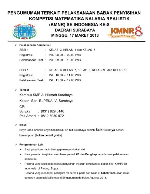 Try Out KMNR 8 Jawa Timur Kls 4 SD