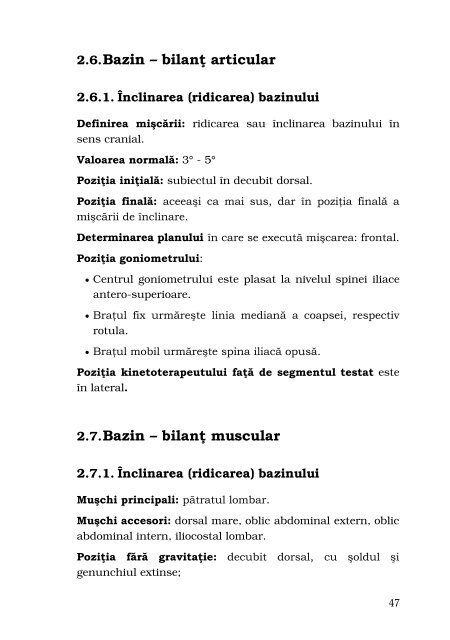 EVALUAREA APARATULUI LOCOMOTOR - Cadre Didactice