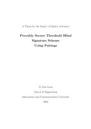 A Thesis for the Degree of Master of