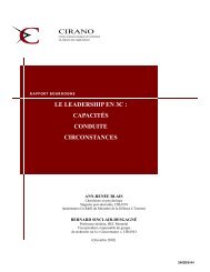 CIRANO LE LEADERSHIP EN 3C : CAPACITÉS CONDUITE ...