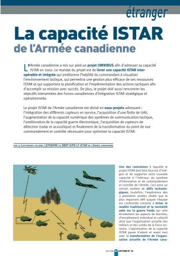 La capacité ISTAR - Le Centre de Doctrine d'Emploi des Forces