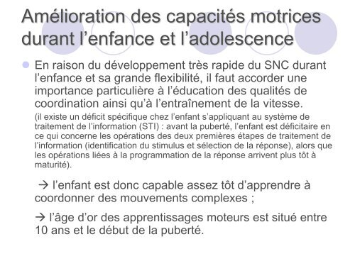 Les capacités physiques - Culture STAPS