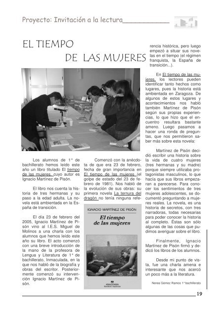 Revista del I.E.S . Miguel de Molinos. Año 4 Nº 8 Primavera 2005