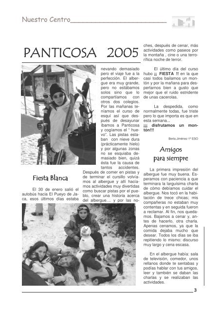 Revista del I.E.S . Miguel de Molinos. Año 4 Nº 8 Primavera 2005
