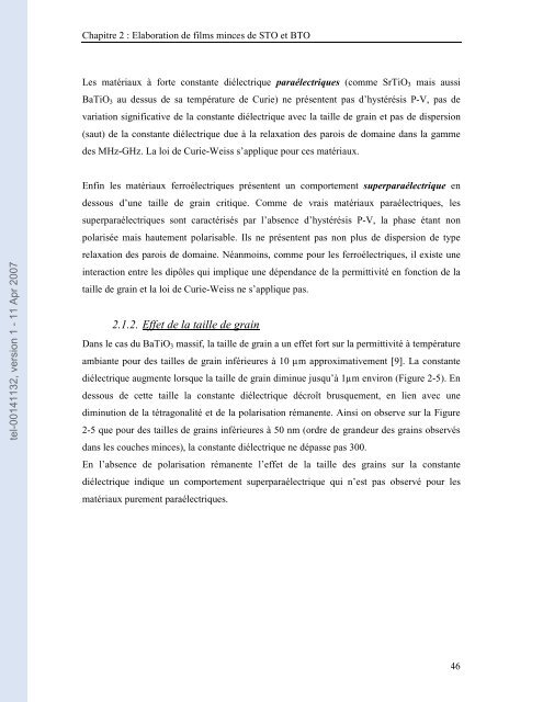 Etude de capacités en couches minces à base d'oxydes métalliques ...