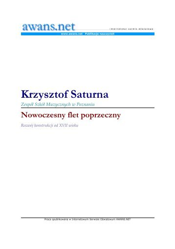 Nowoczesny flet poprzeczny. Rozwój konstrukcji od ... - Awans.net