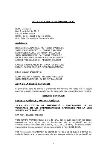 2012 0702 JGL.pdf - Ajuntament de Lloret de Mar