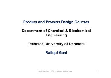 Product and Process Design Courses Product and Process Design ...