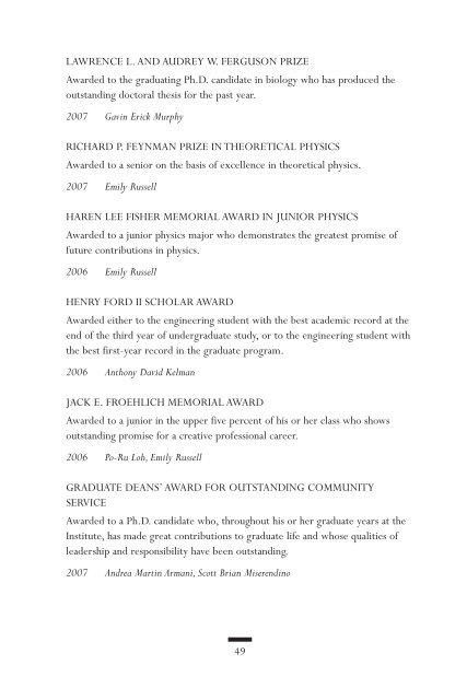 PDF (2007 Commencement Program) - CaltechCampusPubs