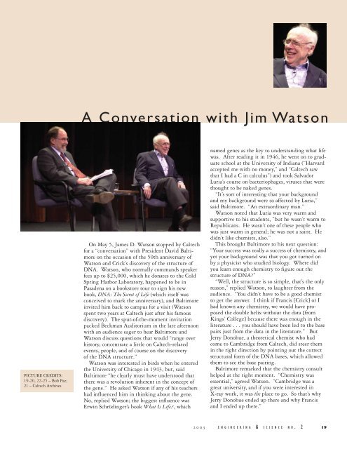 A Conversation with Jim Watson - Engineering & Science - Caltech