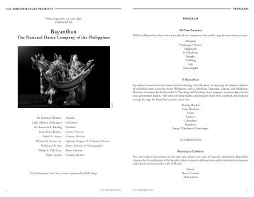 Bayanihan Philippine National Dance Company - Cal Performances