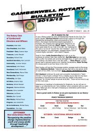 Bulletin for 29th August Issue 9 - Rotary Club of Camberwell