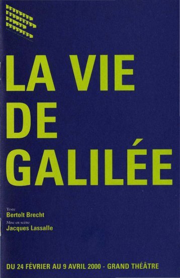 Programme de salle La Vie de Galilée - Théâtre national de la colline