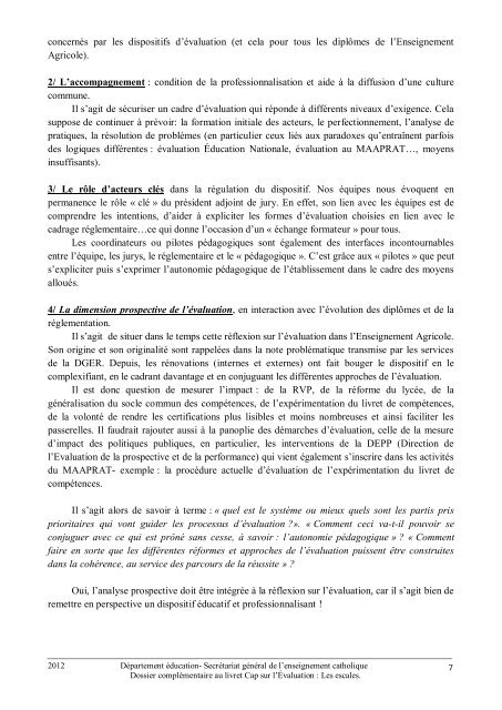 Cap sur l'Évaluation : Les escales - ECA - Enseignement catholique ...