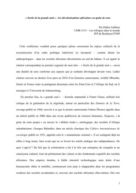 Sortir De La Grande Nuit Lycee Camille Jullian