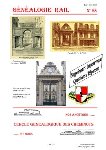 Généalogie-Rail n° 88 - Cercle Généalogique des Cheminots - Free