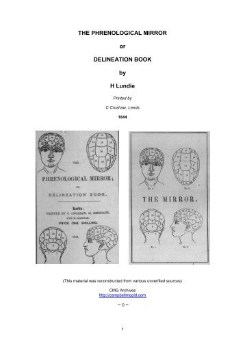 The Phrenological Mirror - Lundie - Campbell M Gold