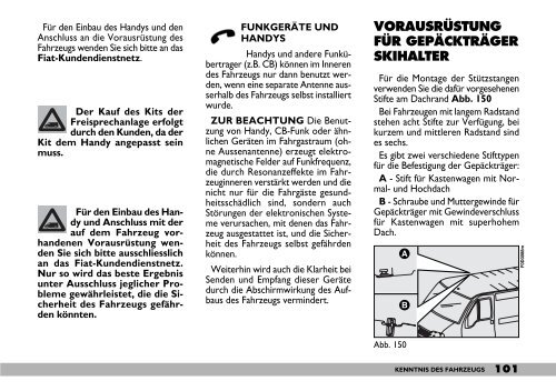 kenntnis des fahrzeugs - Camper-Parkering