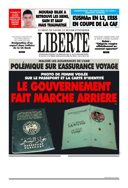 POLÉMIQUE SUR L'ASSURANCE VOYAGEPage 2 - Liberté