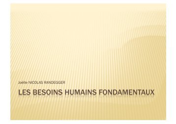 Les besoins humains fondamentaux - accueil joelle nicolas randegger