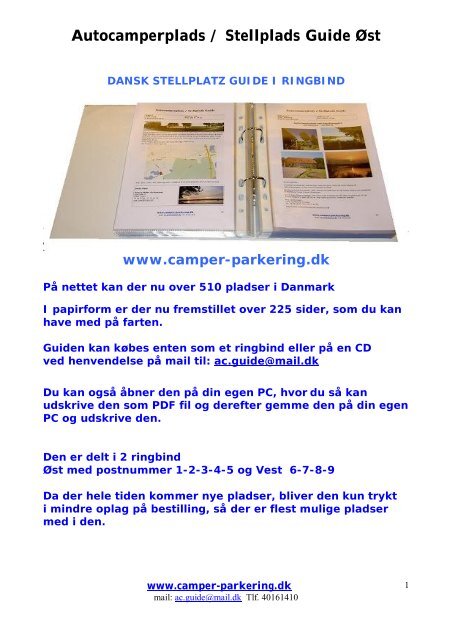 Autocamperplads / Stellplads Guide Øst - Camper-Parkering