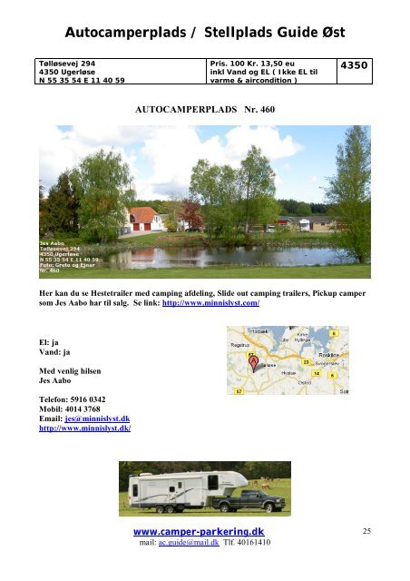 Autocamperplads / Stellplads Guide Øst - Camper-Parkering