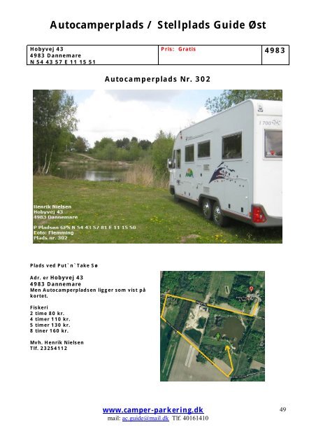 Autocamperplads / Stellplads Guide Øst - Camper-Parkering