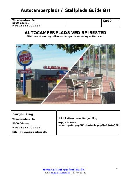 Autocamperplads / Stellplads Guide Øst - Camper-Parkering