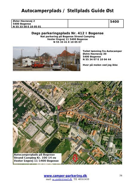 Autocamperplads / Stellplads Guide Øst - Camper-Parkering