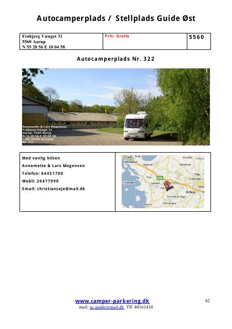 Autocamperplads / Stellplads Guide Øst - Camper-Parkering