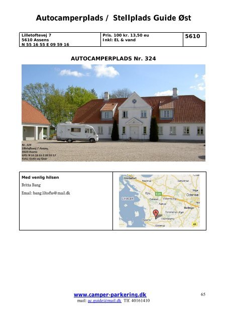 Autocamperplads / Stellplads Guide Øst - Camper-Parkering