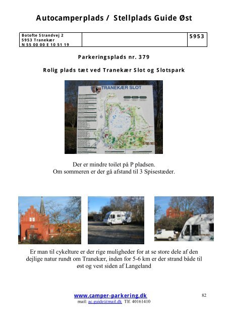 Autocamperplads / Stellplads Guide Øst - Camper-Parkering