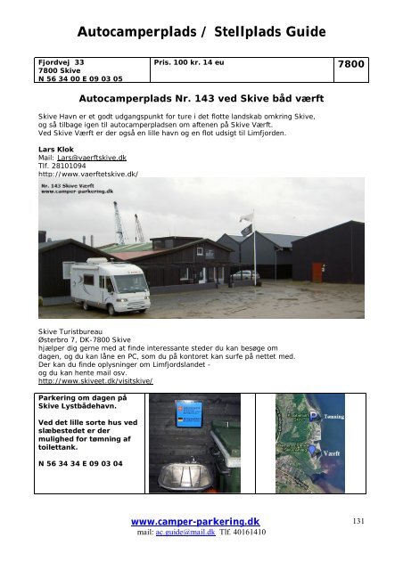 Autocamperplads / Stellplads Guide - Camper-Parkering